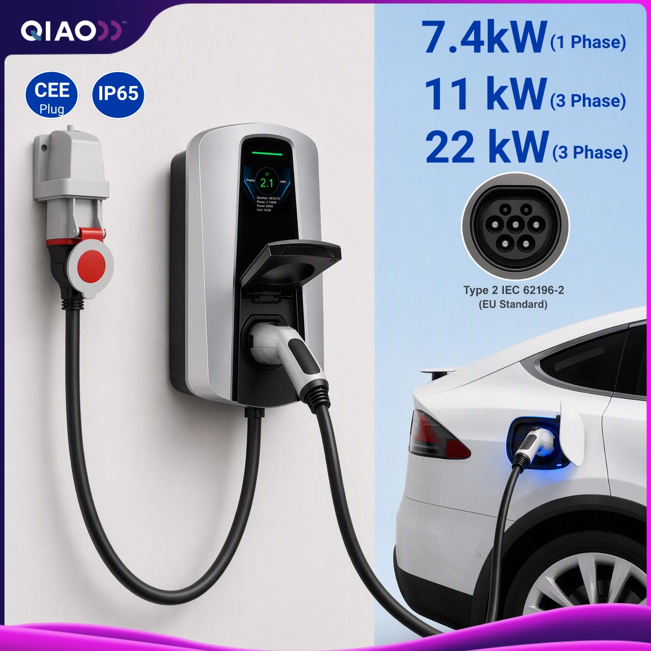 Розетка для зарядки электромоб – обзор и цена Ev Charger 11Kw Three Phase