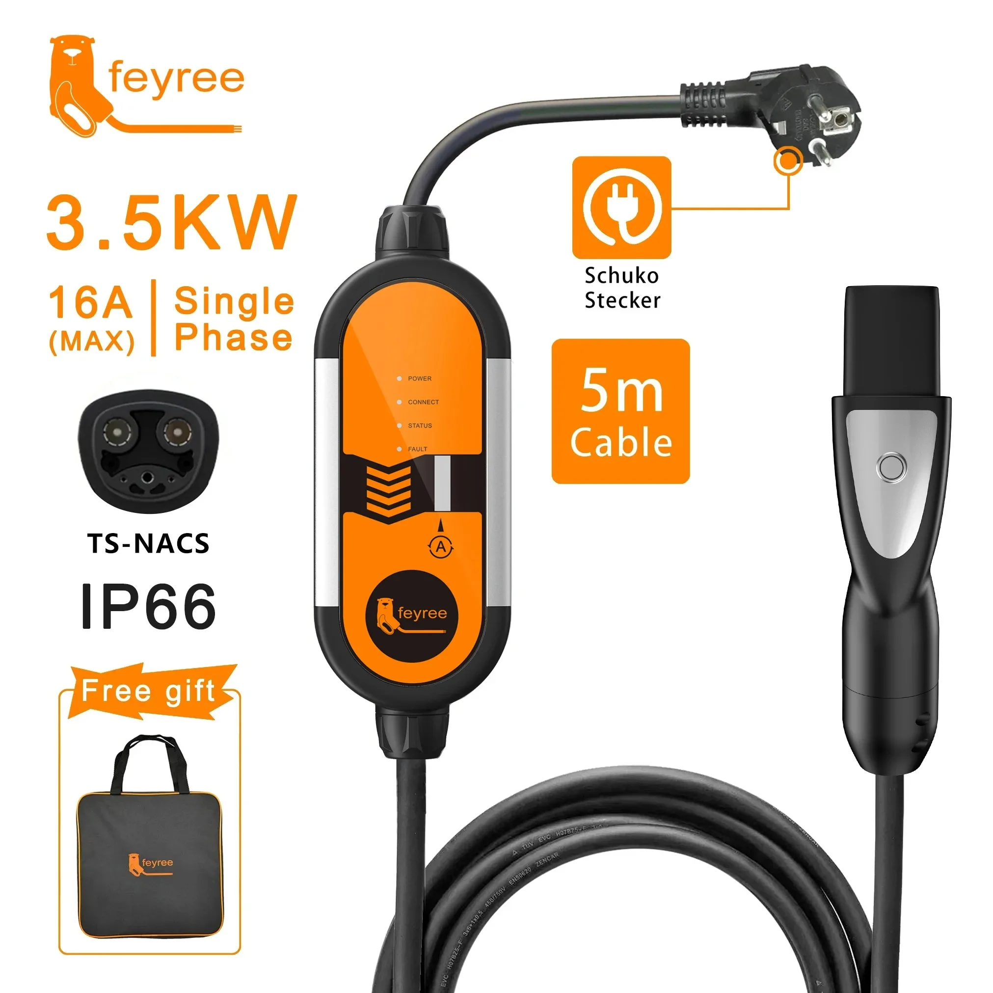 Портативное зарядное устройств – обзор и цена Portable Ev Charger 16A Adjustable