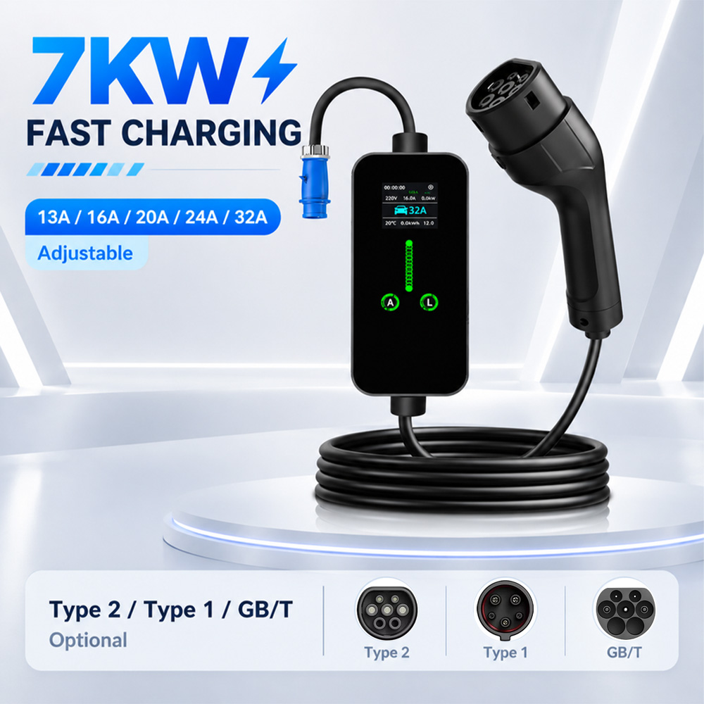 Ev Charging Cable Type 2 32A - 7,2 кВт, 32 А, портативное зарядное