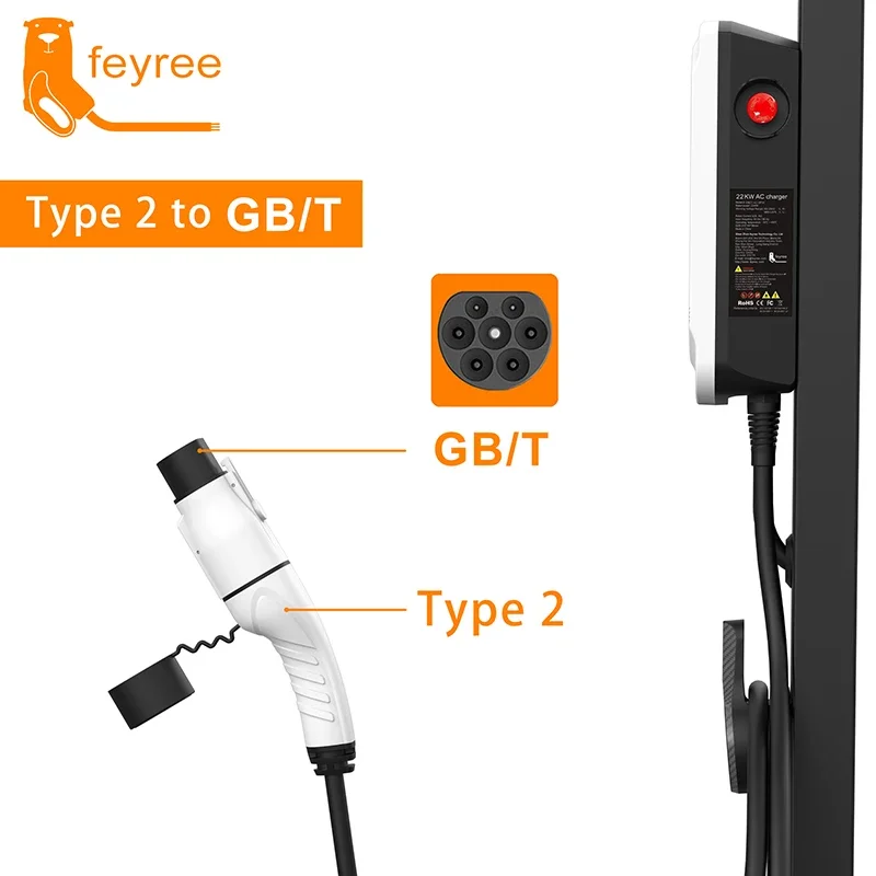 Ev Charger Adapter Type 2 To Type 1 - Адаптер зарядного устройства для электромобилей Feyree