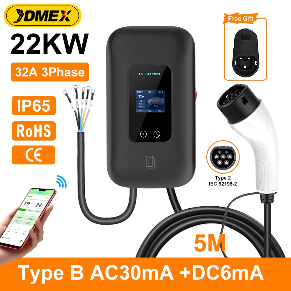 JDMEX 22KW Type2 Зарядная стан – обзор и цена Ev Charging Cable 5M 22Kw