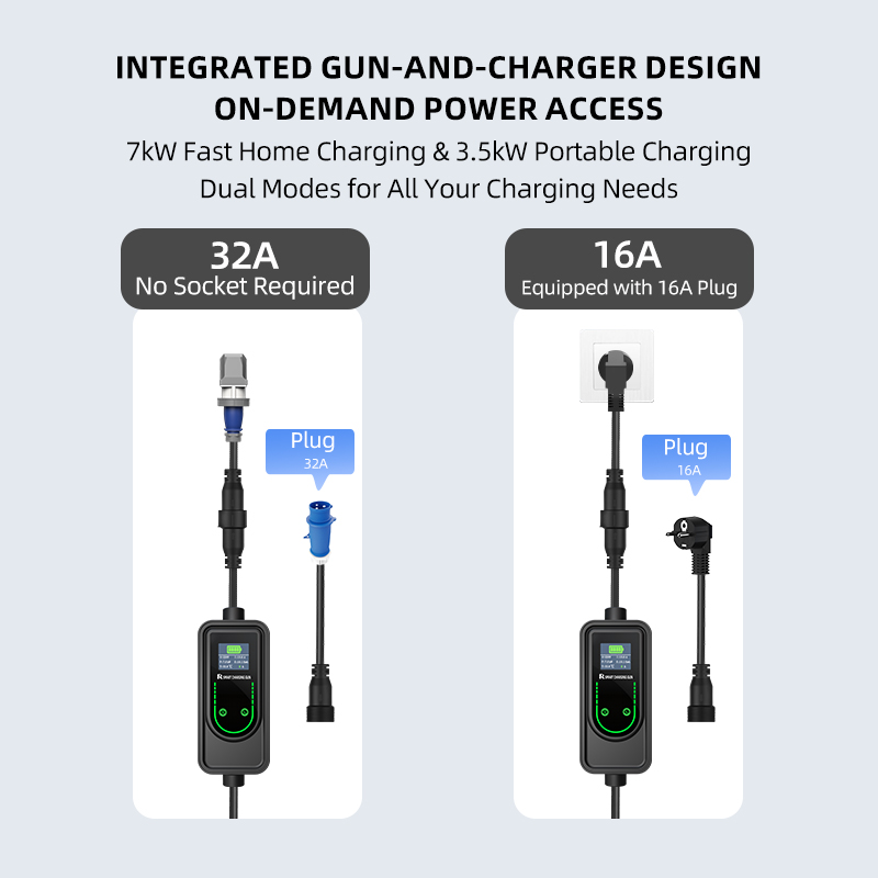Портативное зарядное устройств – обзор и цена Ev Charging Cable Type 2 32A