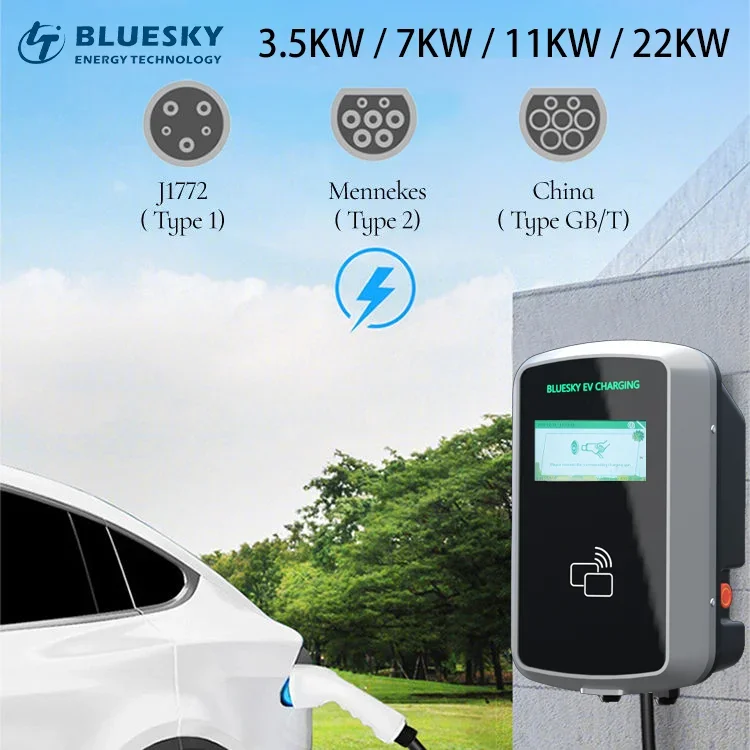 Зарядная станция Bluesky Home  – обзор и цена Ev Charger 22Kw Wallbox Type 2