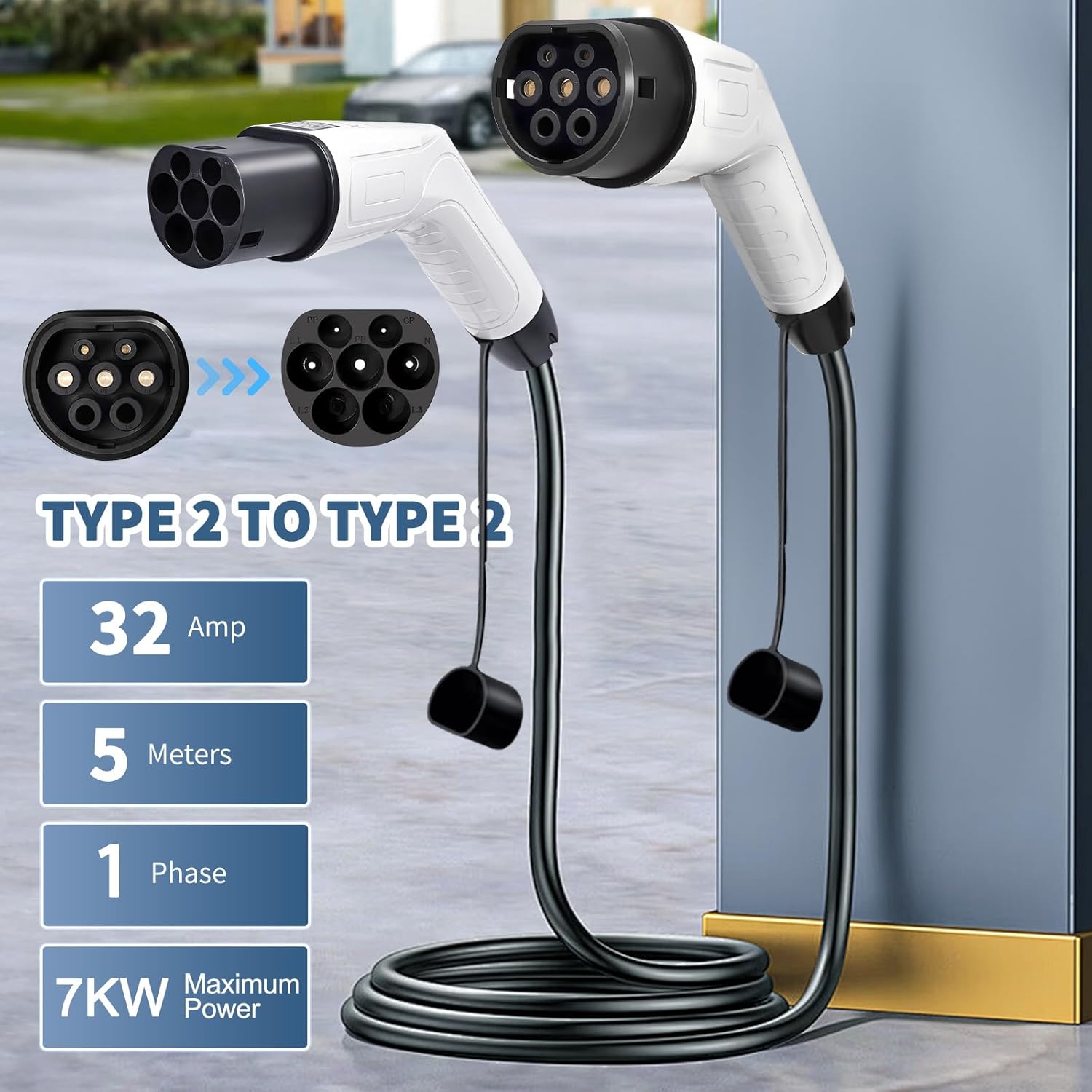 5M TPU 1-фазный кабель для зар – обзор и цена Ev Charging Cable Type 2 32A