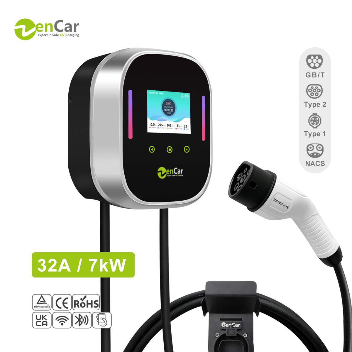 Зарядная станция Zencar 16A 32 – обзор и цена Ev Charger Load Balancing