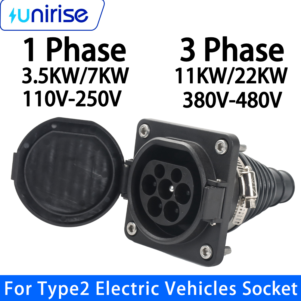 Разъем Unirise Type2 для элект – обзор и цена Ev Charging Cable Type 2 32A