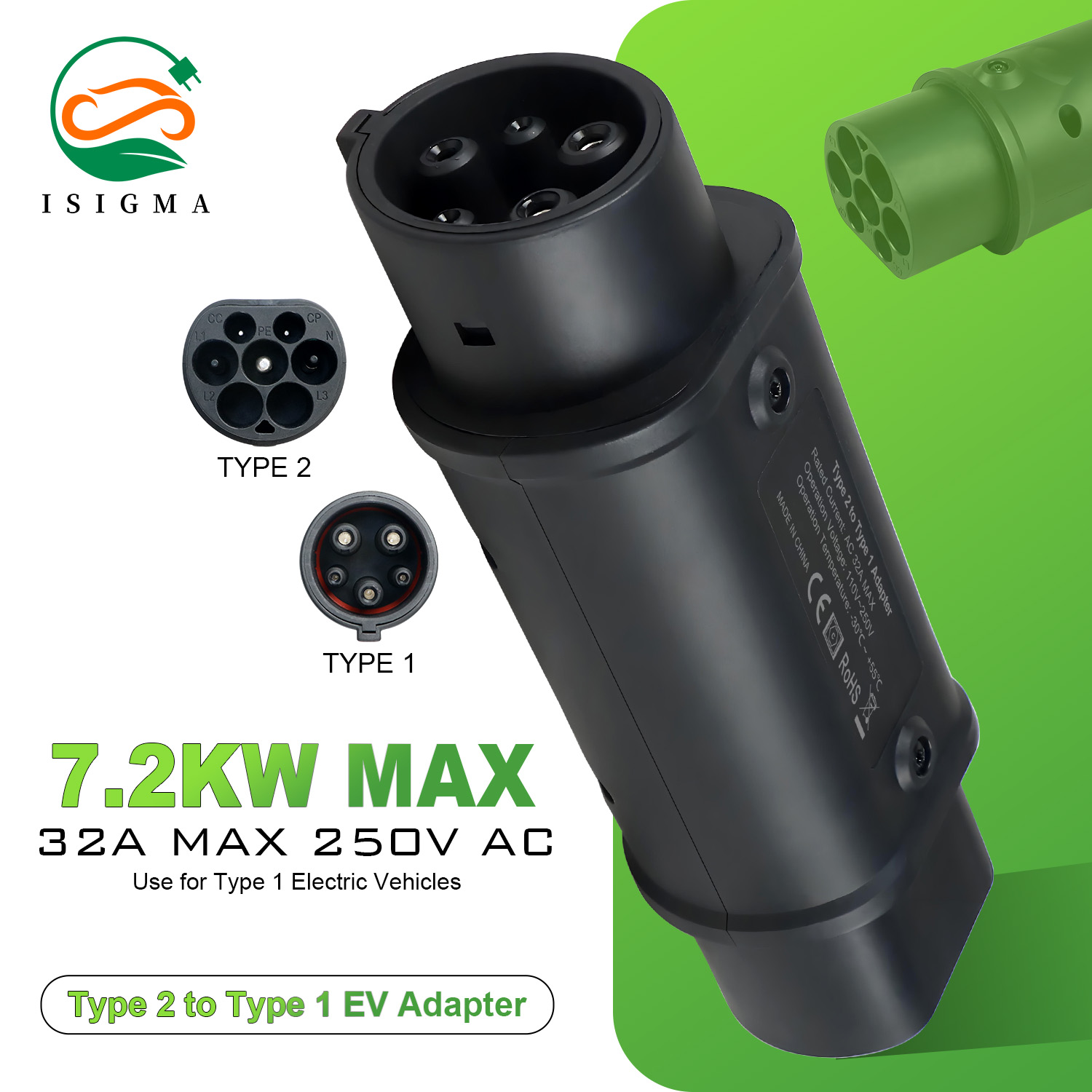 Адаптер Type 2 на Type 1 для э – обзор и цена Ev Charger Adapter Type 2 To Type 1