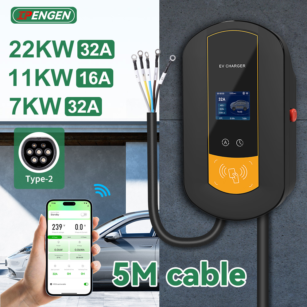 IPENGEN Type2 Зарядная станция – обзор и цена Ev Charger 22Kw Wallbox Type 2