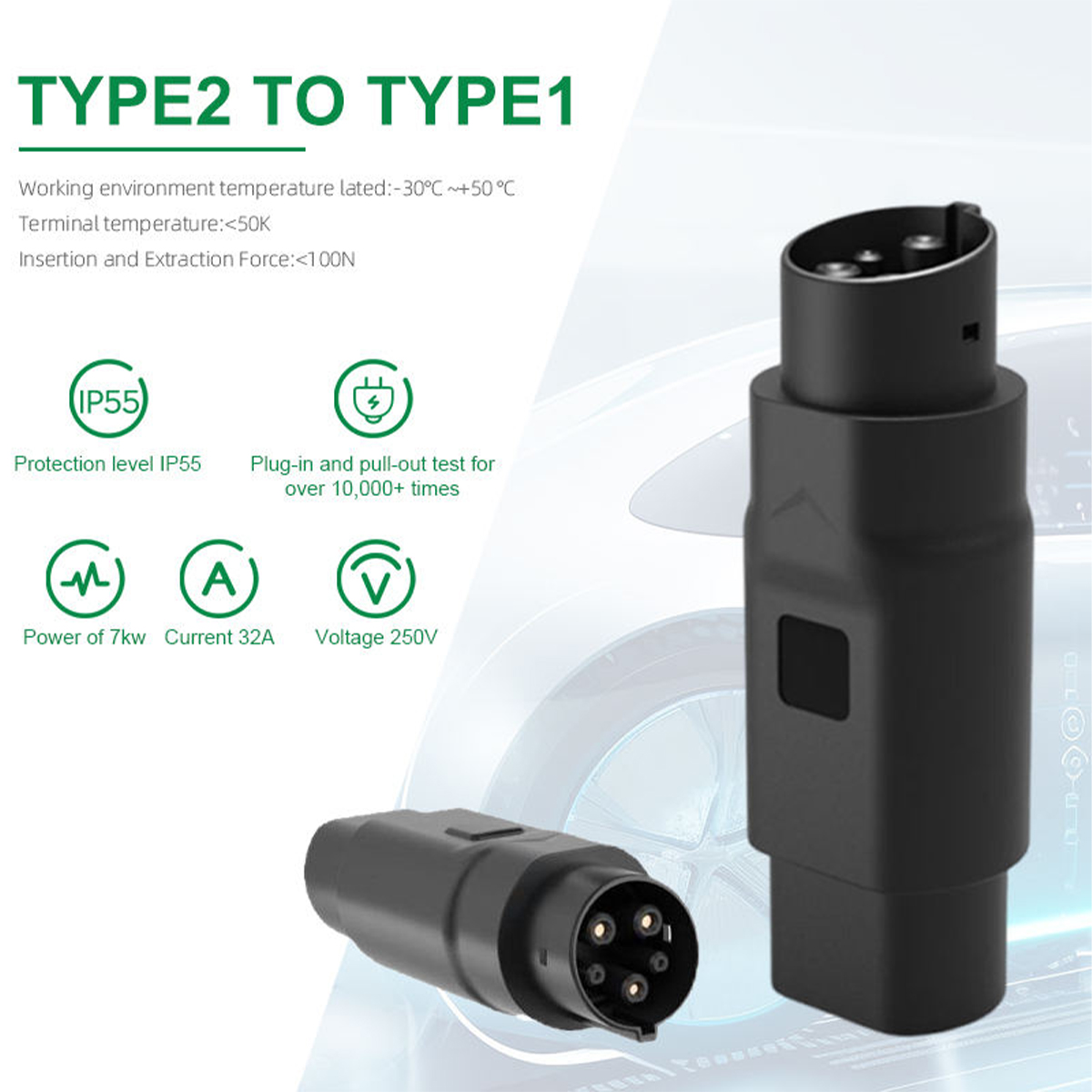 Адаптер зарядного устройства д – обзор и цена Ev Charger Adapter Type 2 To Type 1