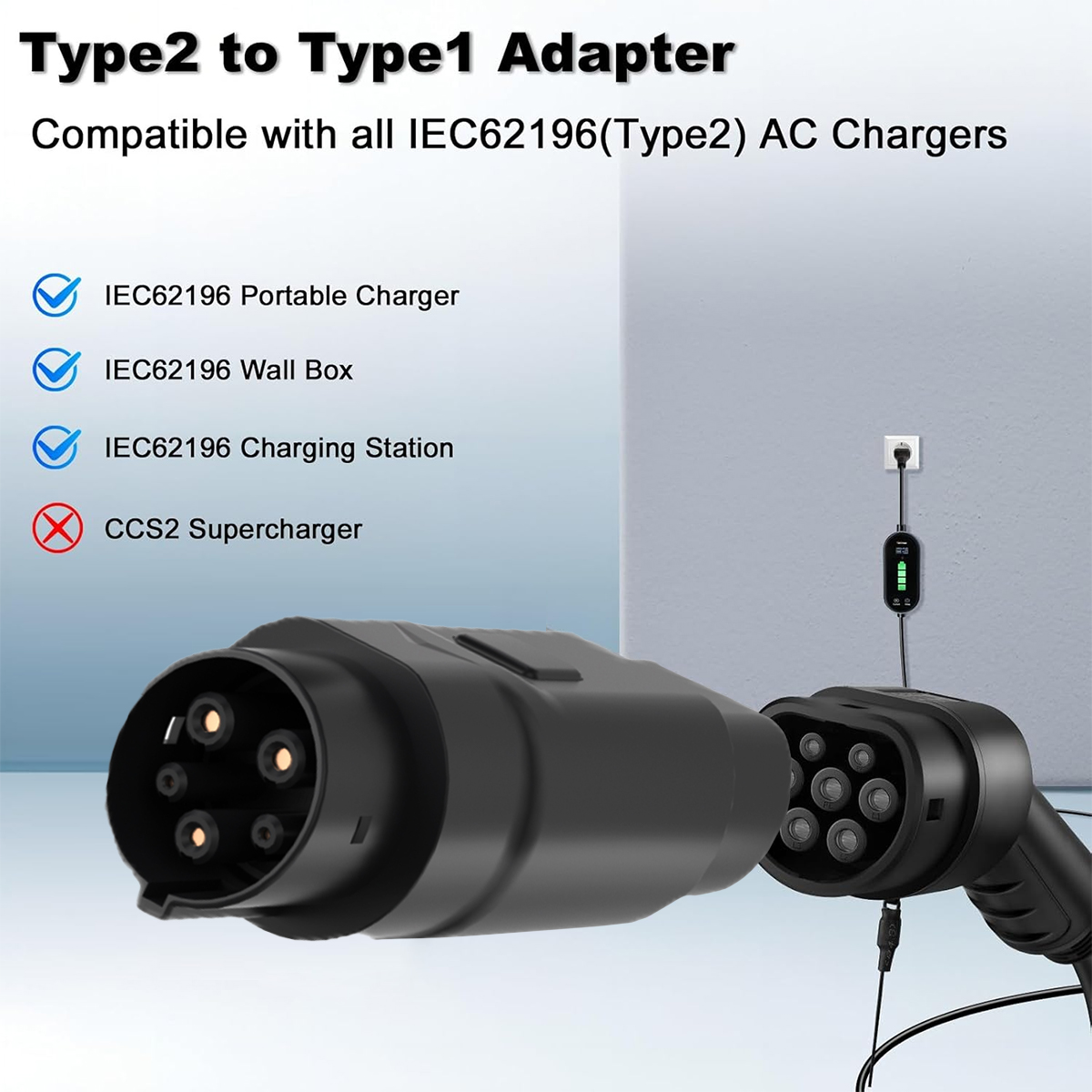 Адаптер зарядного устройства д – обзор и цена Ev Charger Adapter Type 2 To Type 1