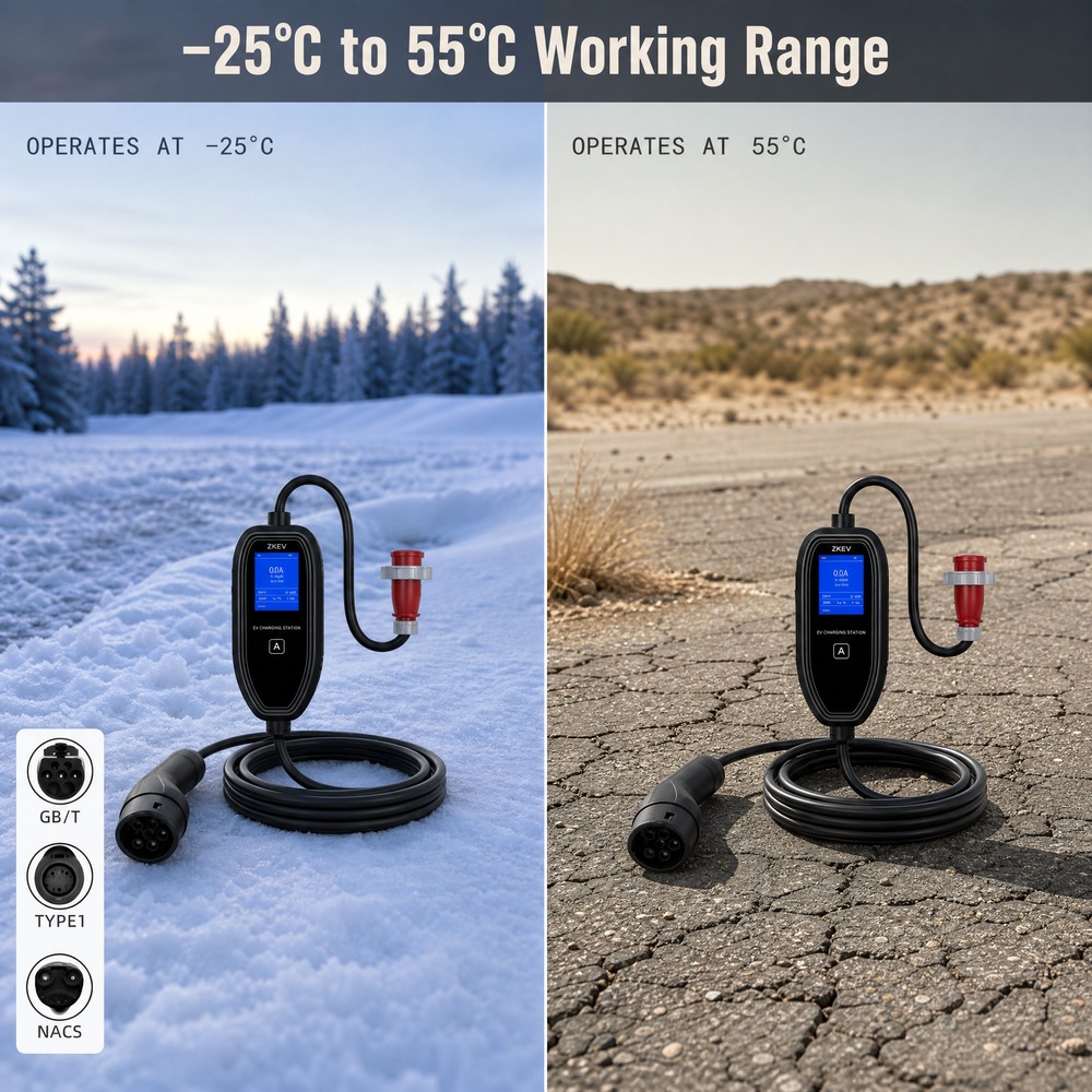 Портативное зарядное устройств – обзор и цена Portable Ev Charger 16A Adjustable