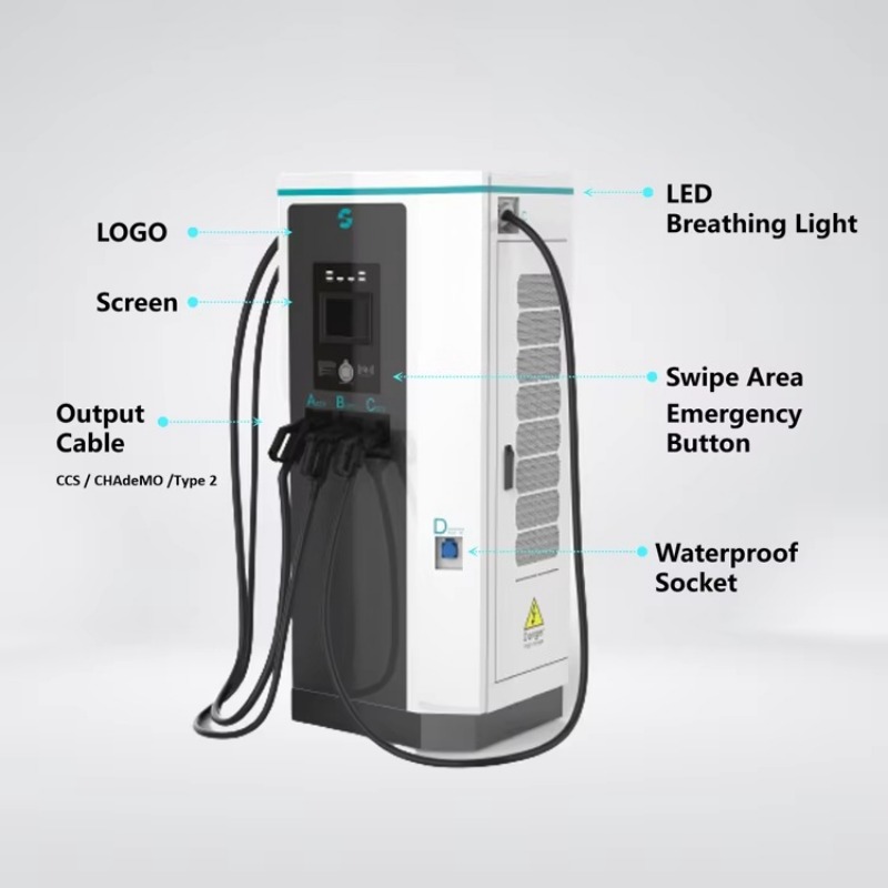 Зарядная станция Grasen 3 Guns – обзор и цена Ev Charging Station 60Kw Dc Fast
