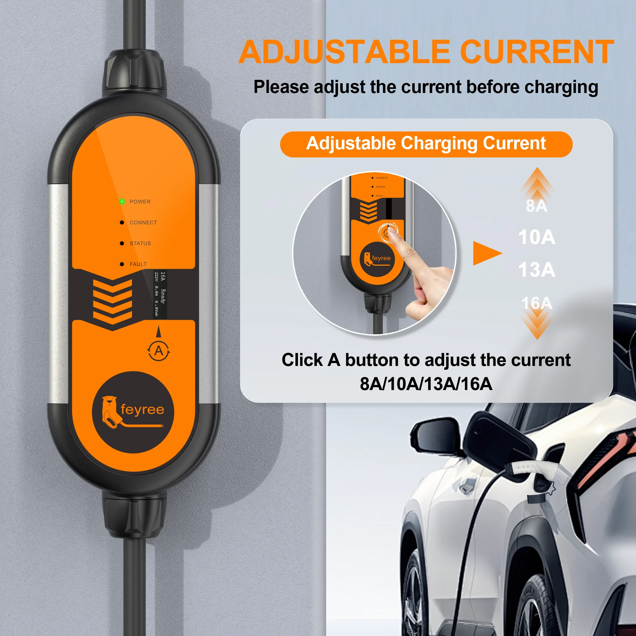 Портативное зарядное устройств – обзор и цена Portable Ev Charger 16A Adjustable