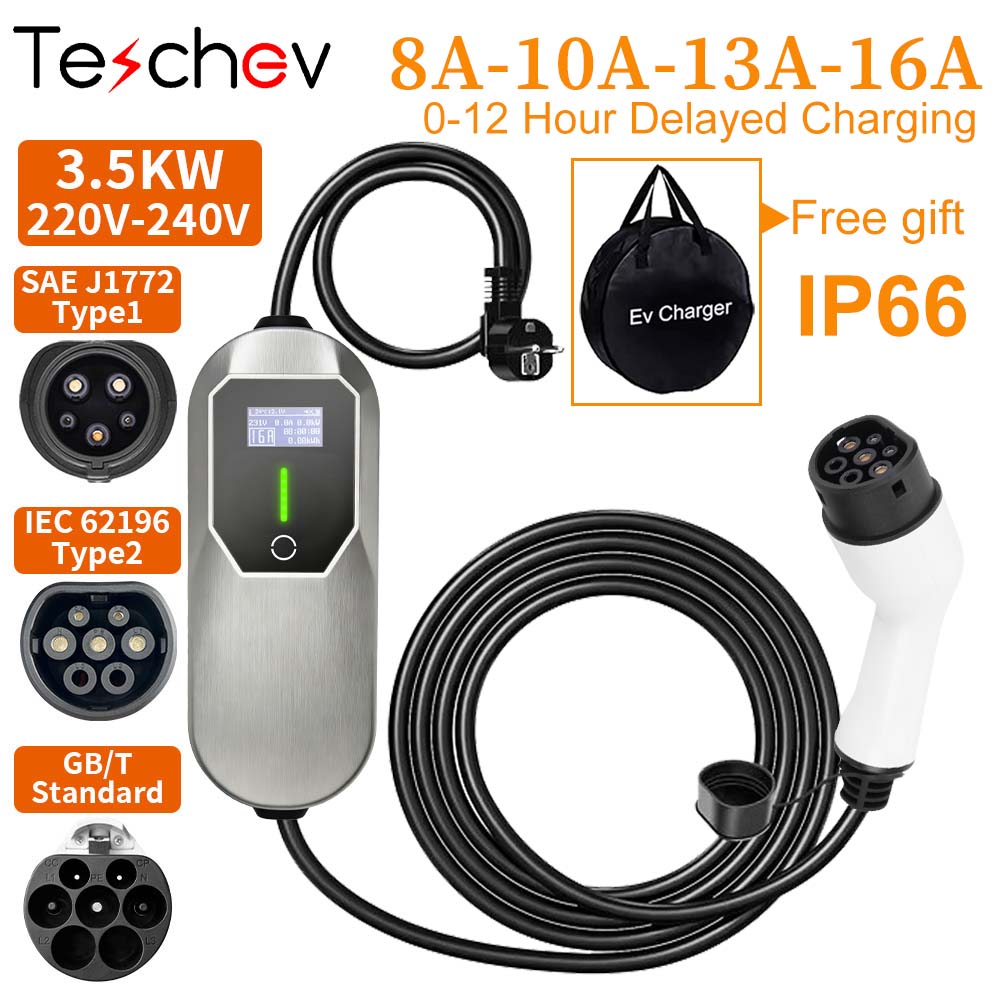 Портативное зарядное устройств – обзор и цена Portable Ev Charger 16A Adjustable