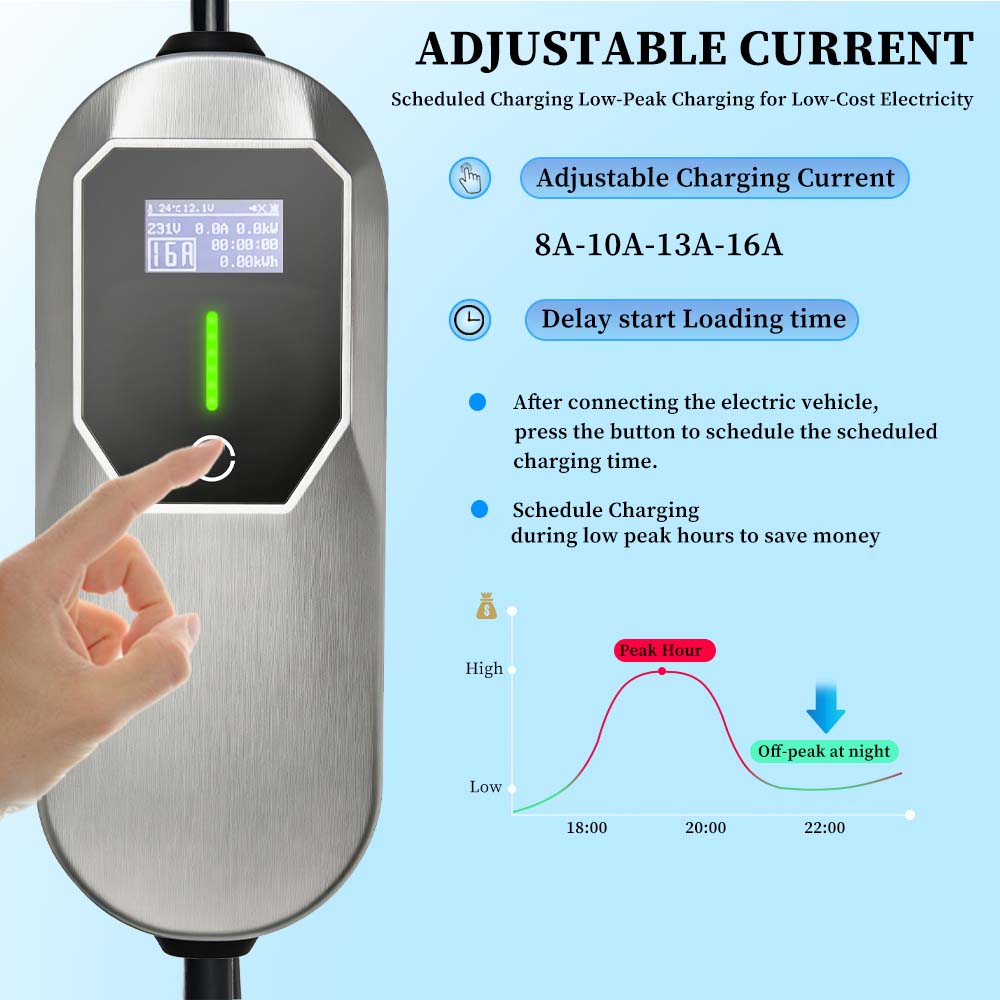 Портативное зарядное устройств – обзор и цена Portable Ev Charger 16A Adjustable